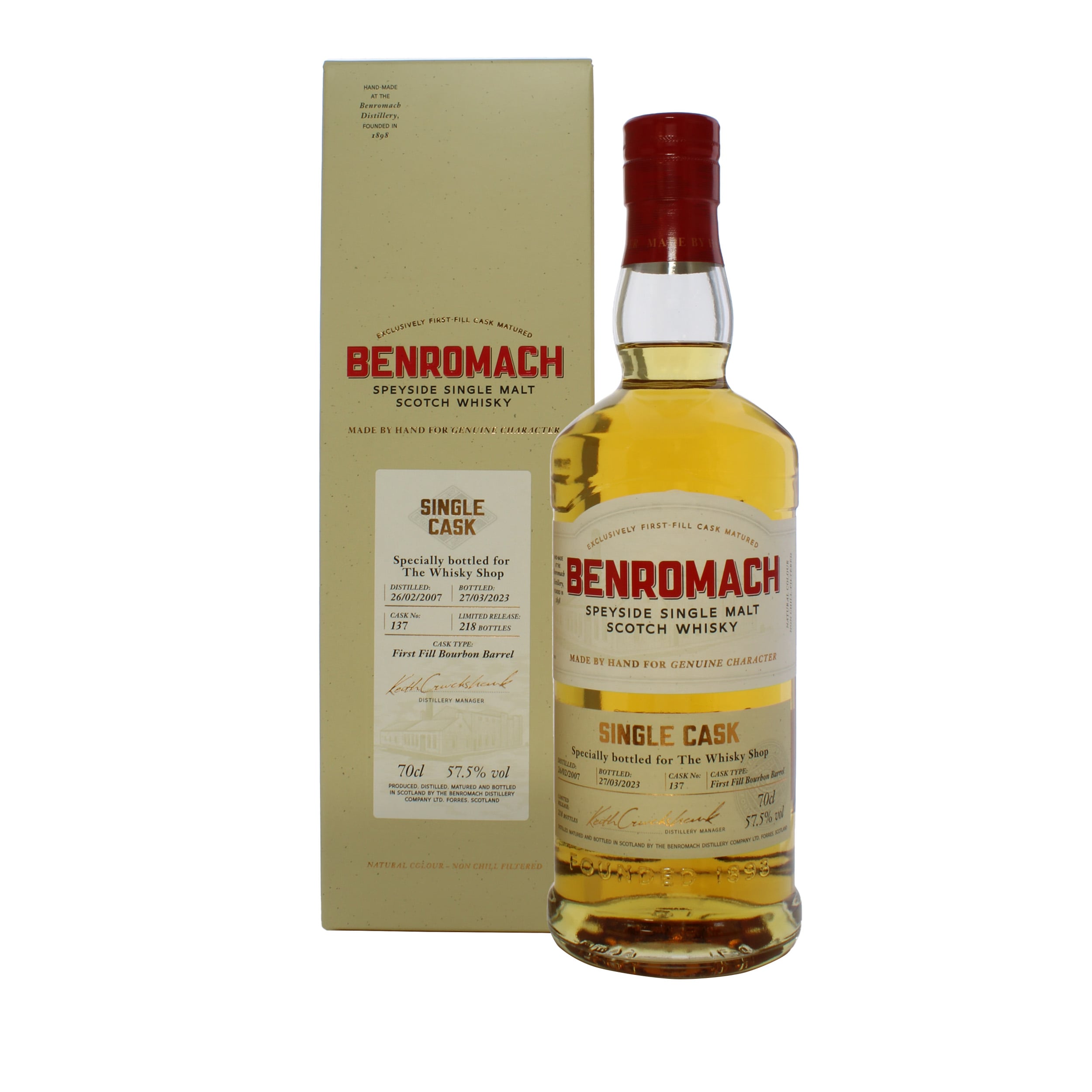 Benromach 16 ans 2007 Single Cask #137 TWS Exclusive Exclusivité Single Cask Speyside Single Malt Scotch Whisky 70cl