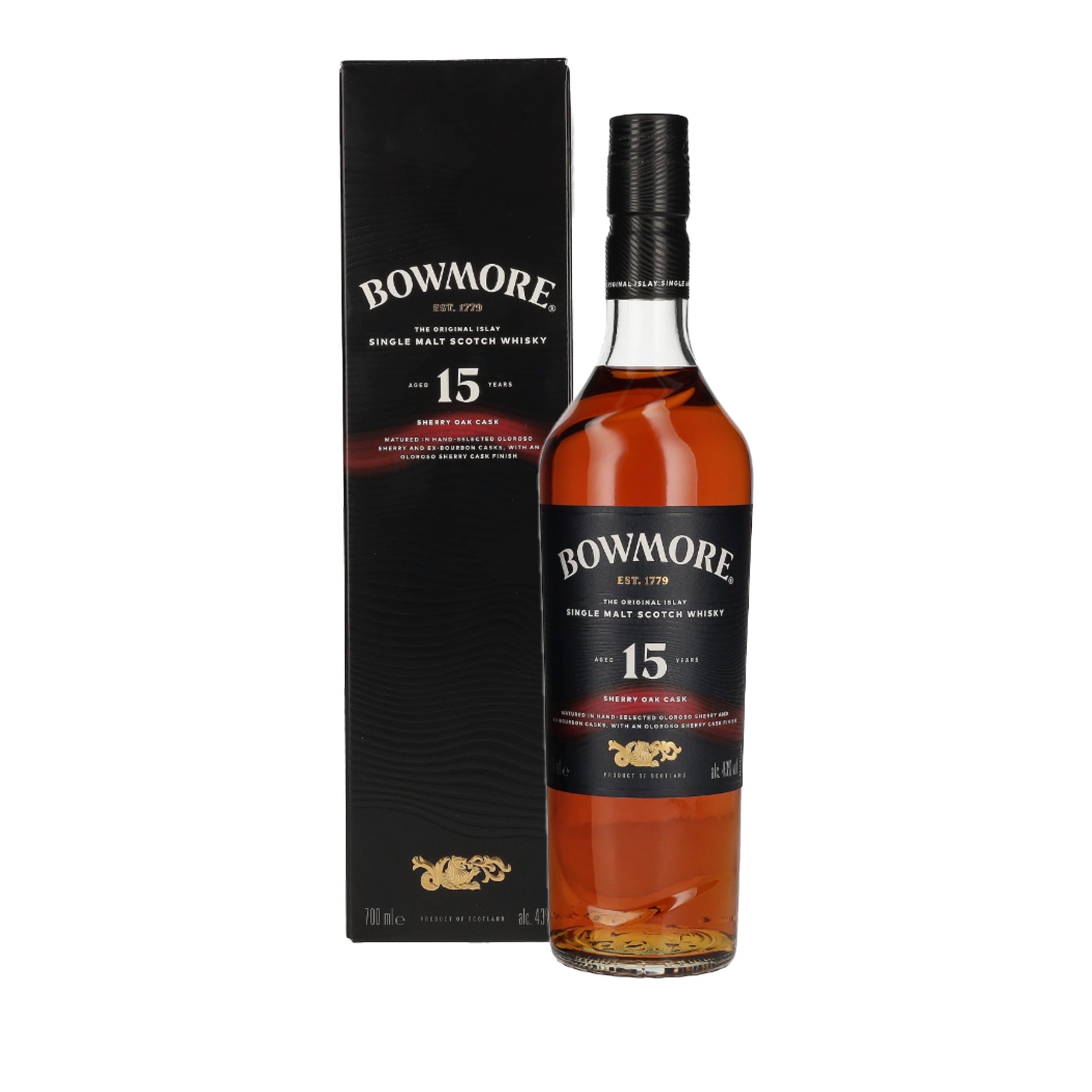 Bowmore 15 ans Sherry Oak Cask Islay Single Malt Scotch Whisky 70cl