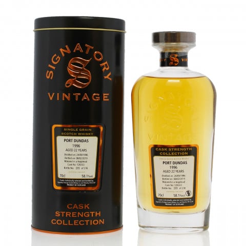 Port Dundas 1996 22 Year Old Single Cask 128333 Signatory Vintage Cask Strength Collection