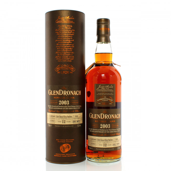 GlenDronach 2003 12 Year Old Single Cask #4102 The Green Welly Stop 50th Anniversary