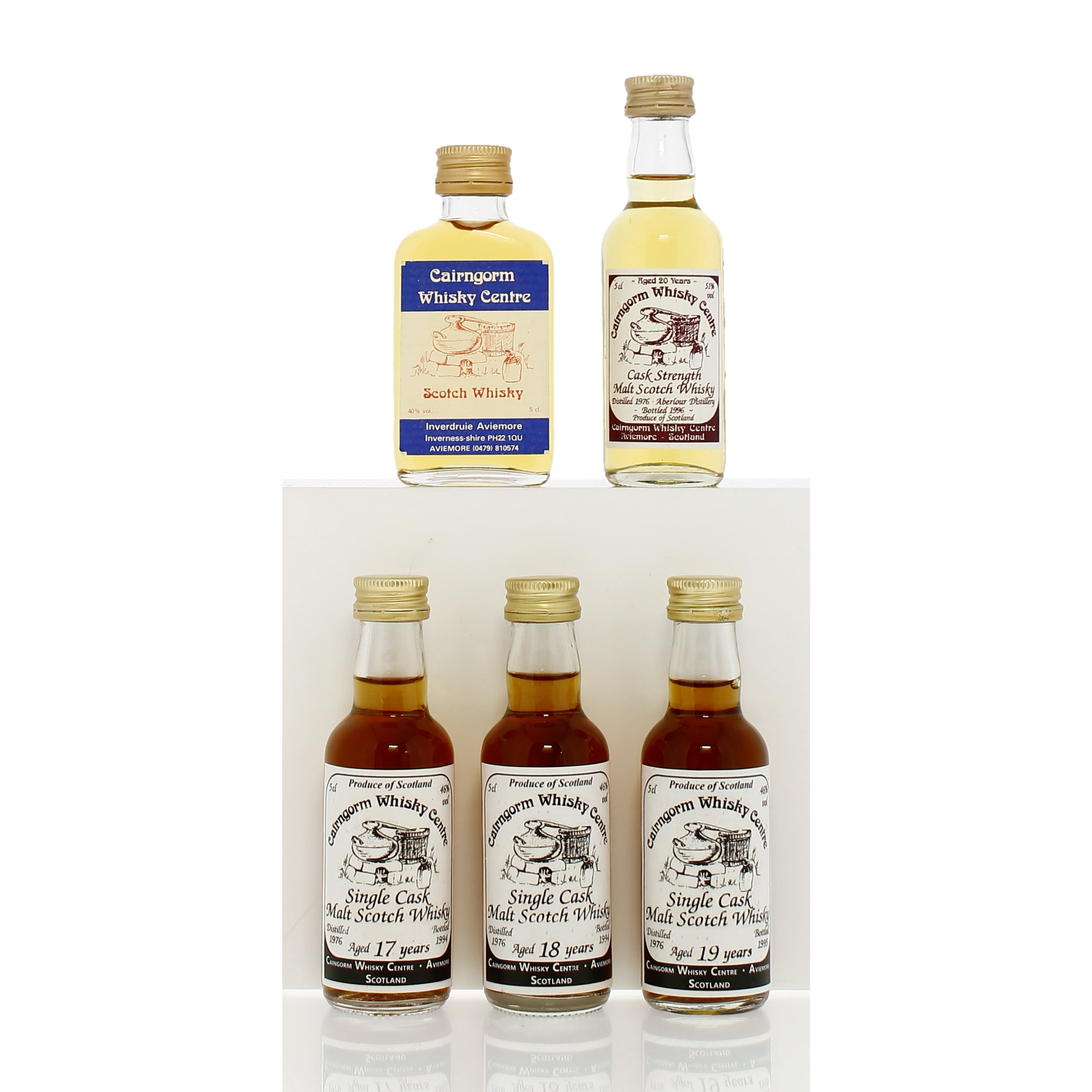 Assorted Cairngorm Whisky Centre Miniatures x5