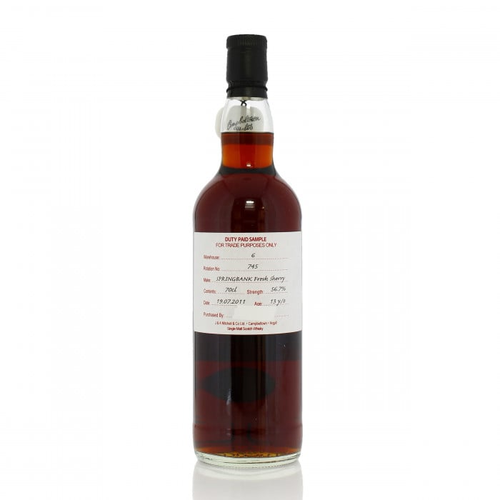 Springbank 2011 13 Year Old Duty Paid Sample