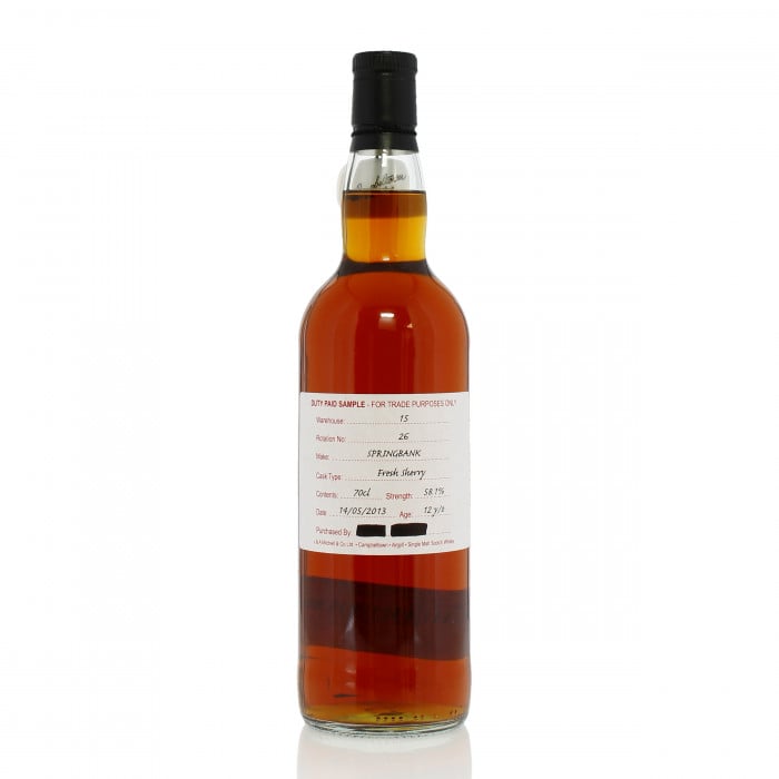 Springbank 2013 12 Year Old Duty Paid Sample