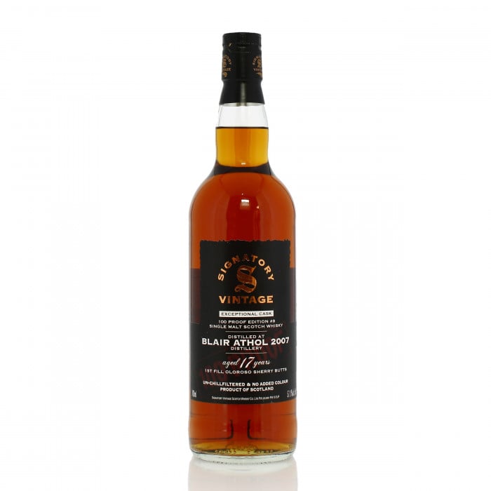 Blair Athol 2007 17 Year Old Signatory Vintage Exceptional Cask 100 Proof Edition #9