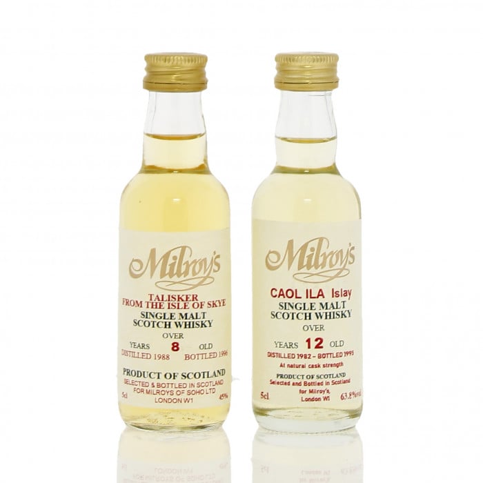 Caol Ila 1982 12 Year Old & Talisker 1988 8 Year Old Milroy's Miniatures