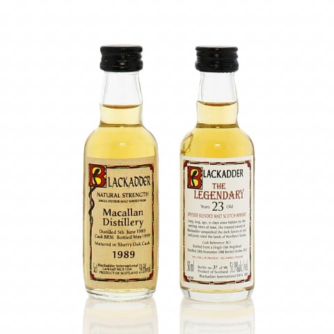 Macallan 1989 9 Year Old & The Legendary 23 Year Old Blackadder Miniatures
