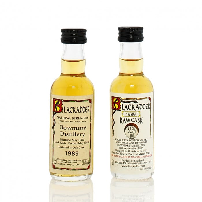 Bowmore 1989 Single Cask #4266 & Bowmore 1989 Raw Cask Blackadder Miniatures
