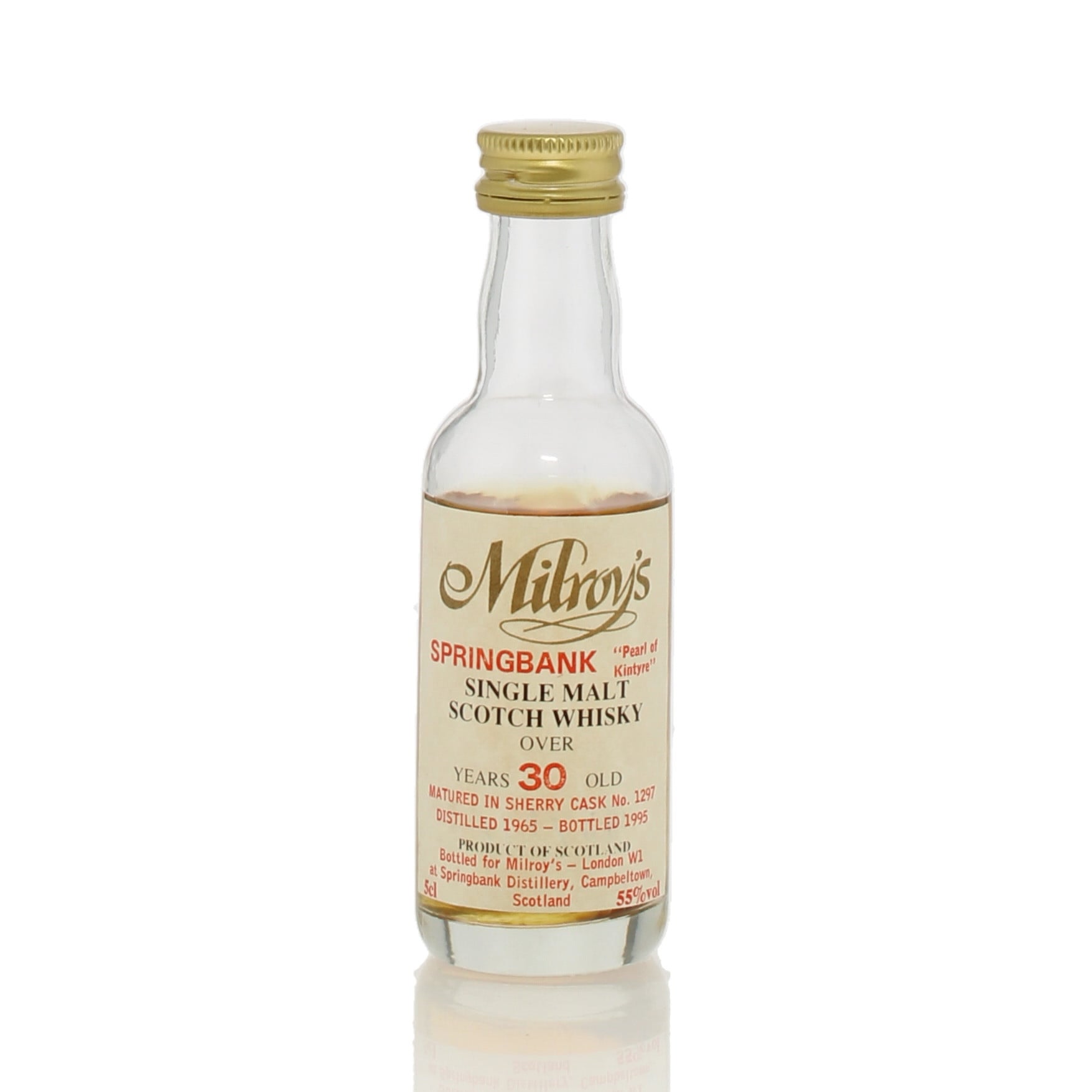 Springbank 1965 30 Single Cask #1297 Milroy's Miniature