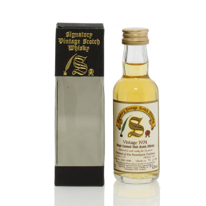 Rosebank 1974 18 Year Old Signatory Vintage Miniature