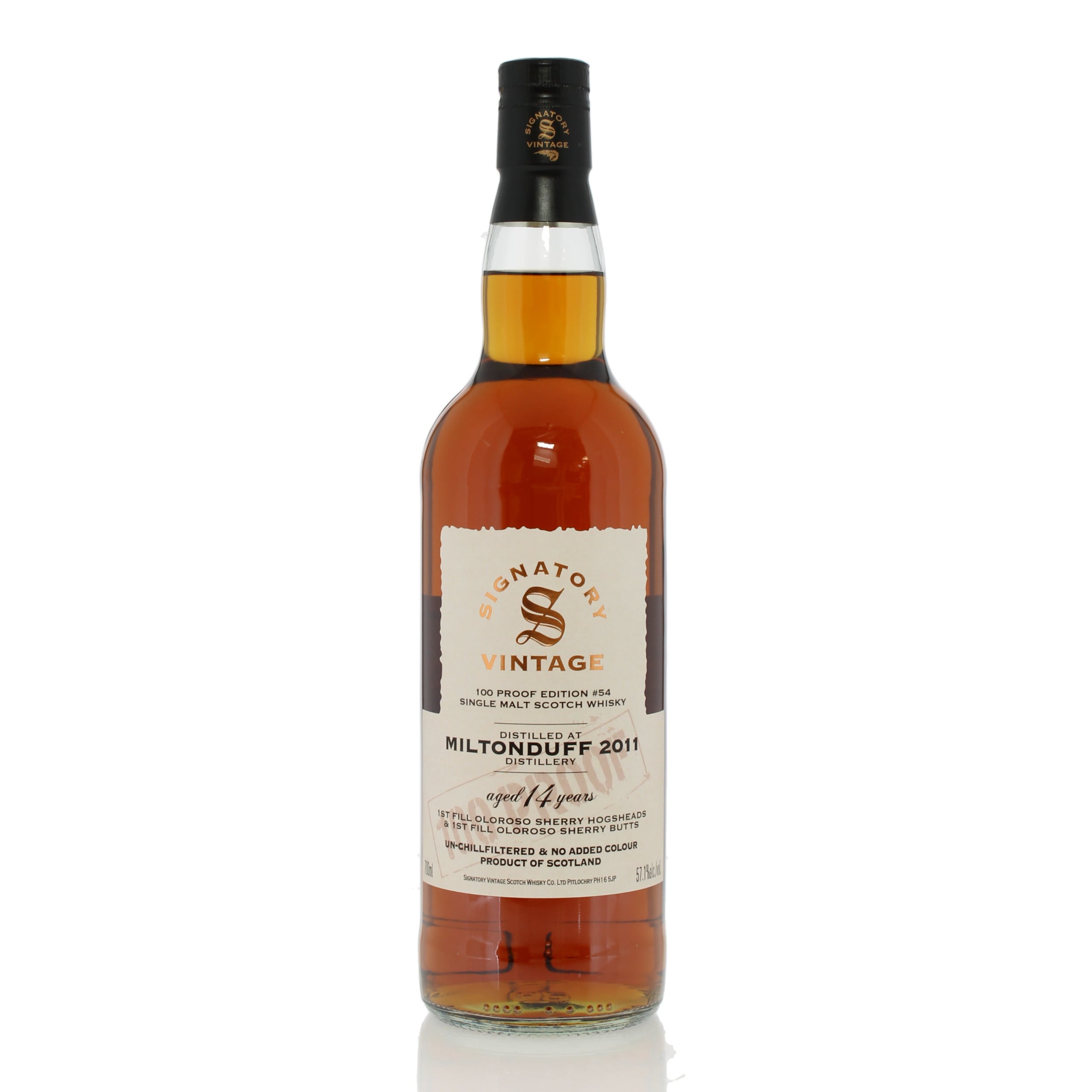 Miltonduff 2011 14 Year Old Signatory Vintage 100 Proof Edition #54