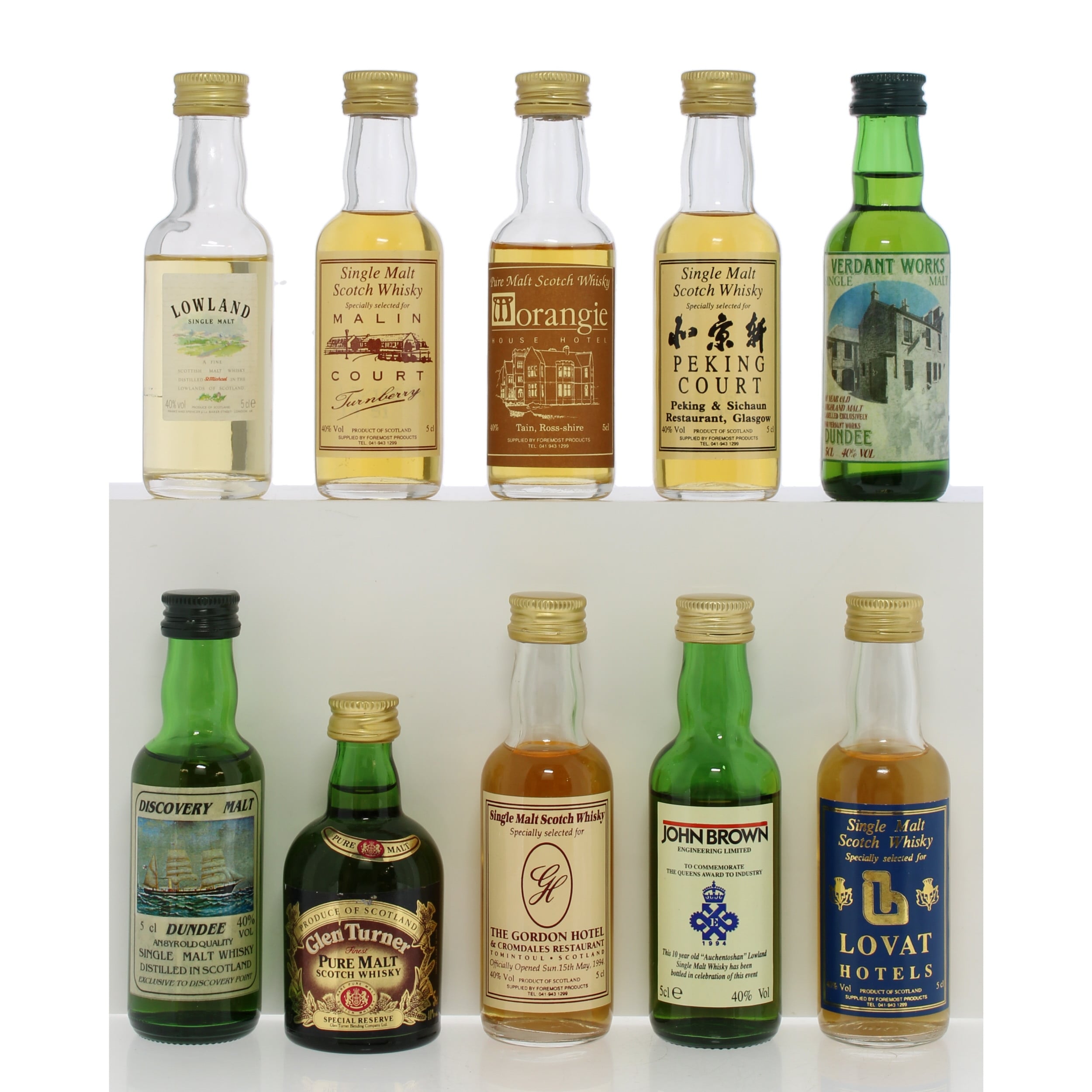Assorted Single Malt Miniatures X10