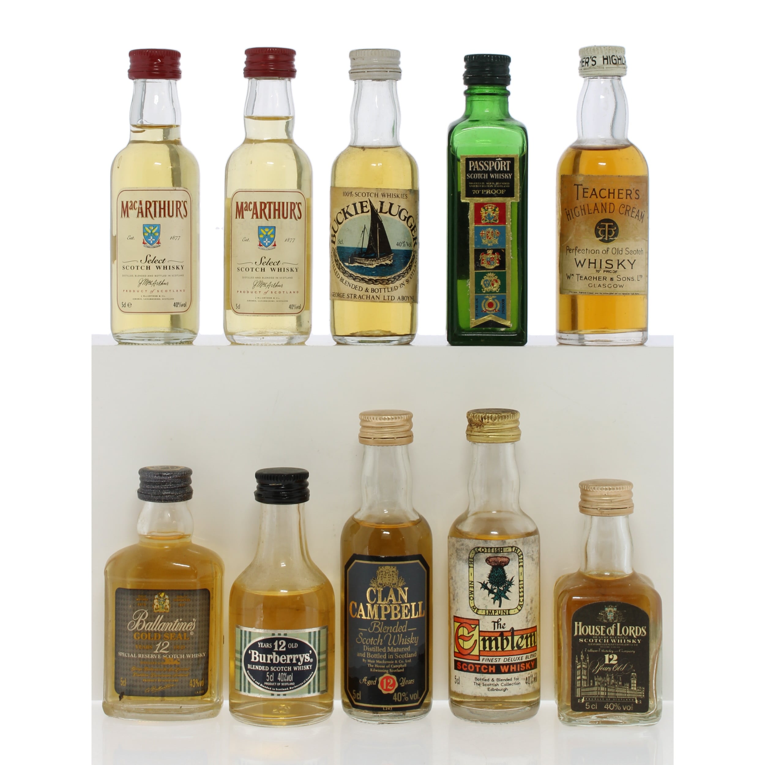 Assorted Scotch Whisky Miniatures x10