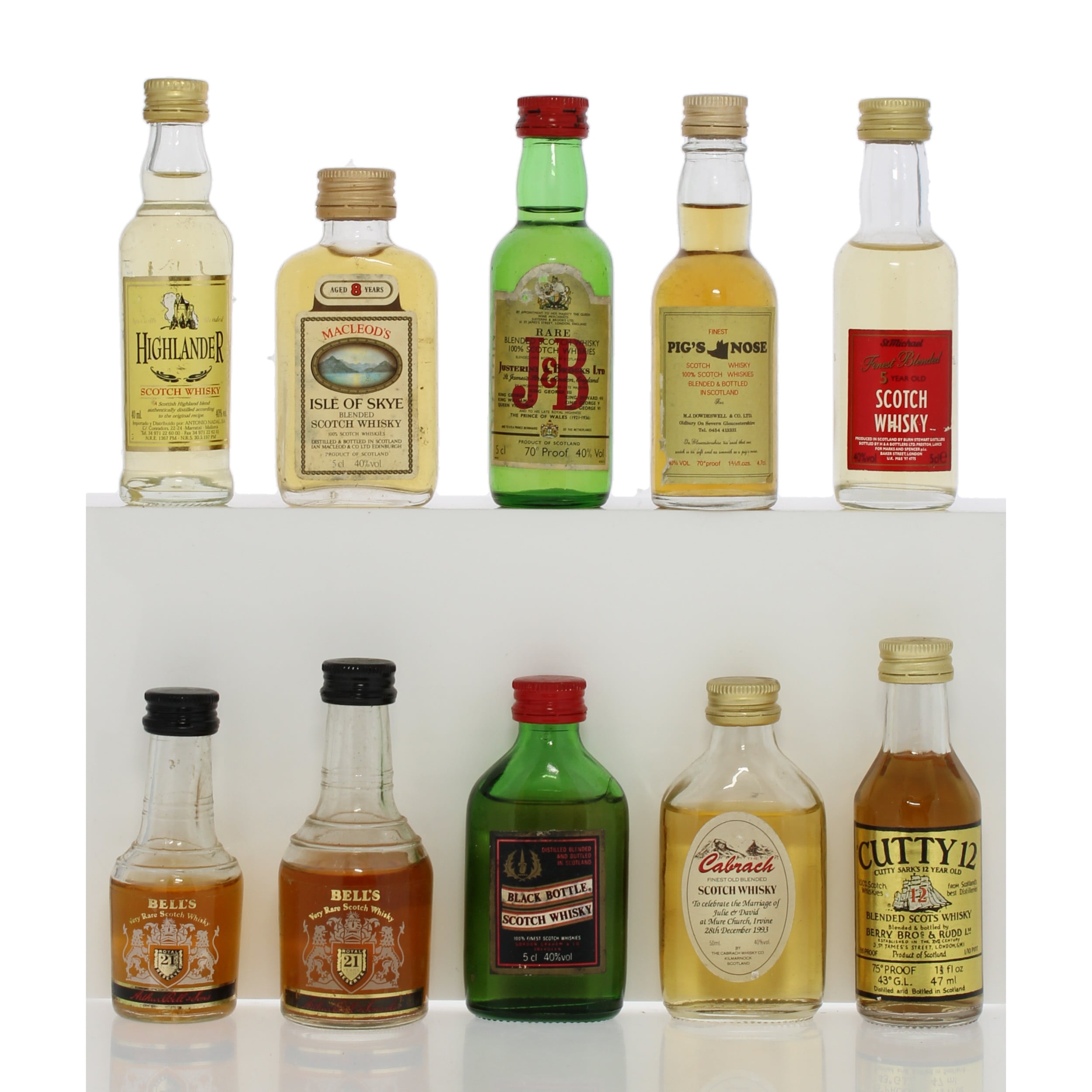 Assorted Scotch Whisky Miniatures x10