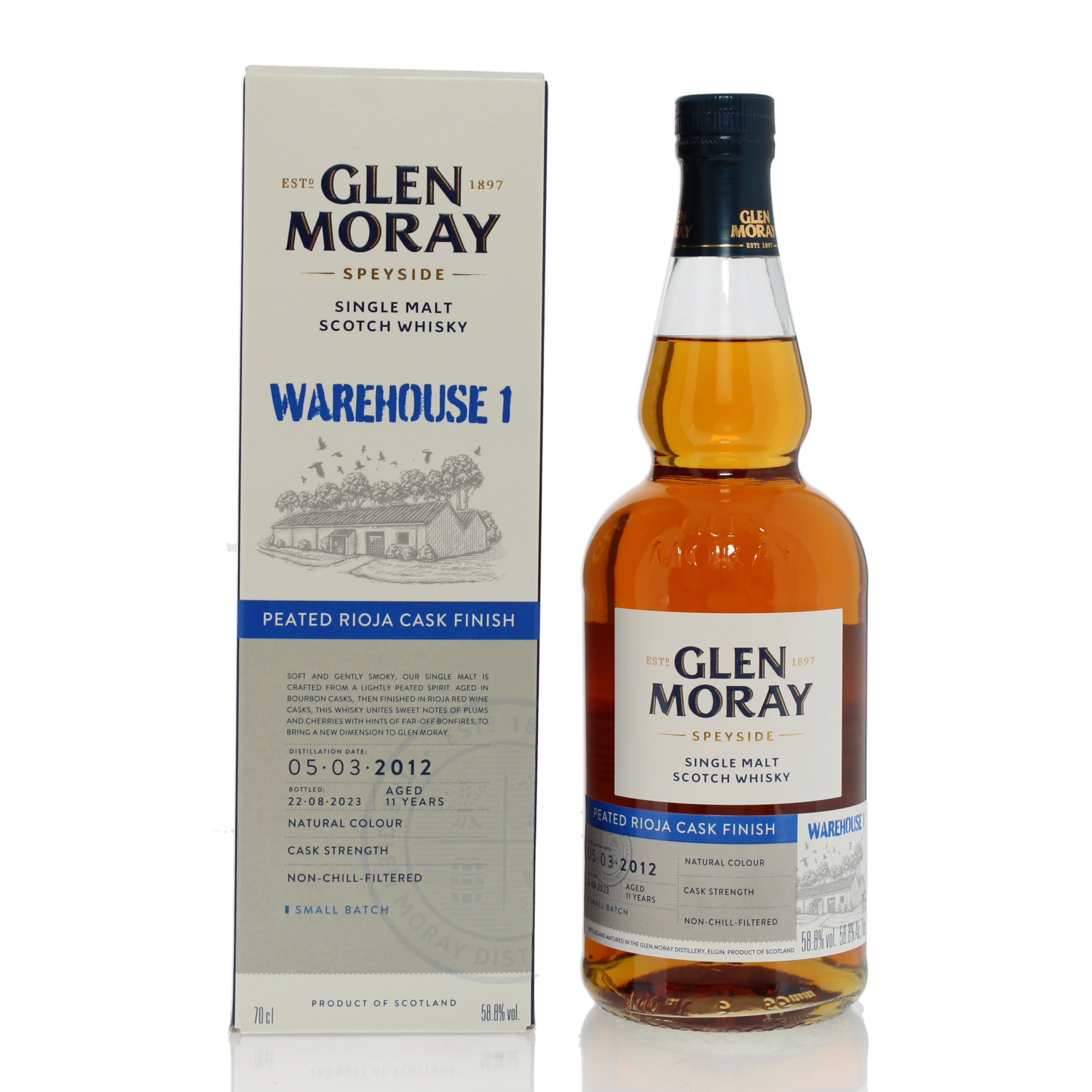Glen Moray 2012 11 Year Old Warehouse 1 Peated Rioja Finish