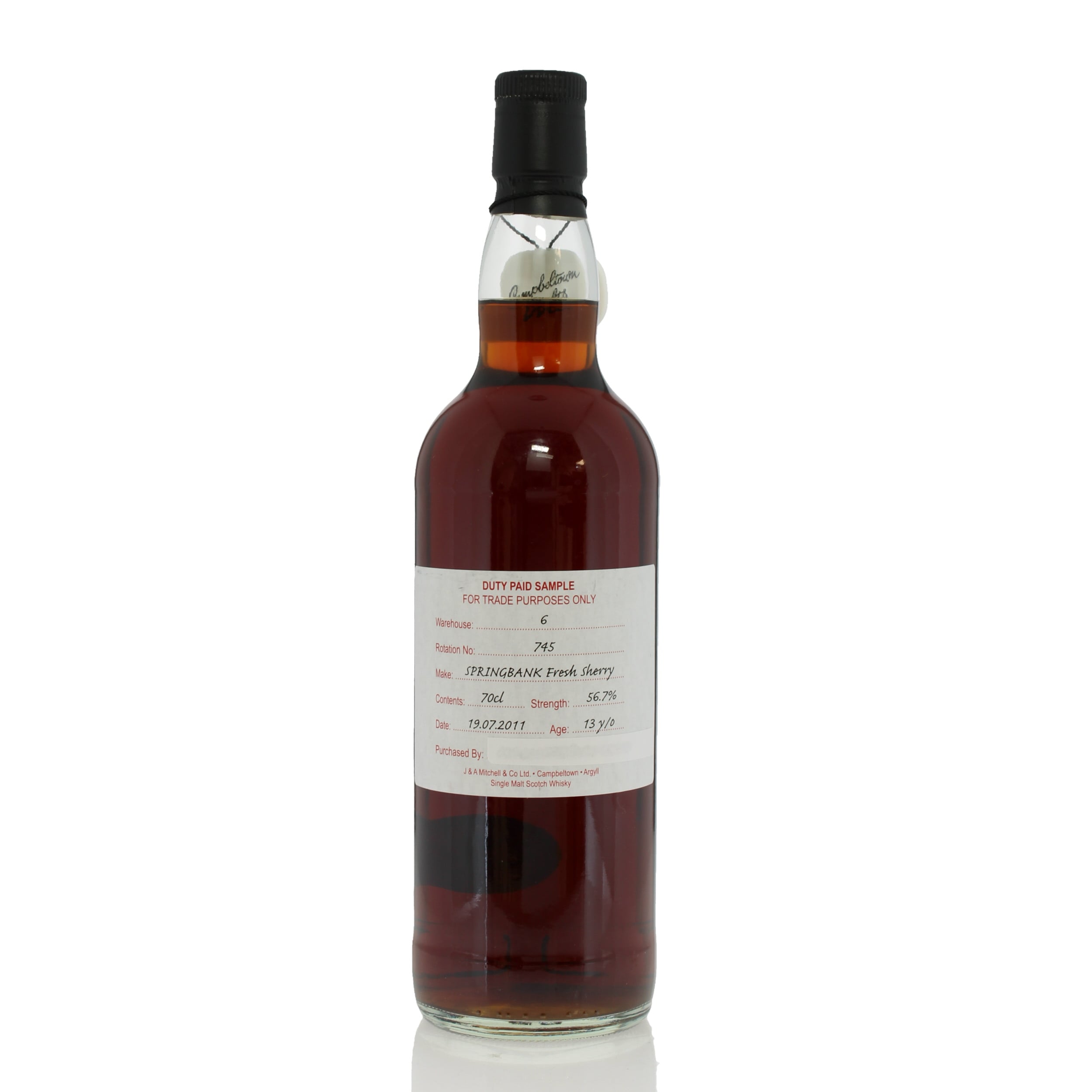 Springbank 2011 13 Year Old Duty Paid Sample