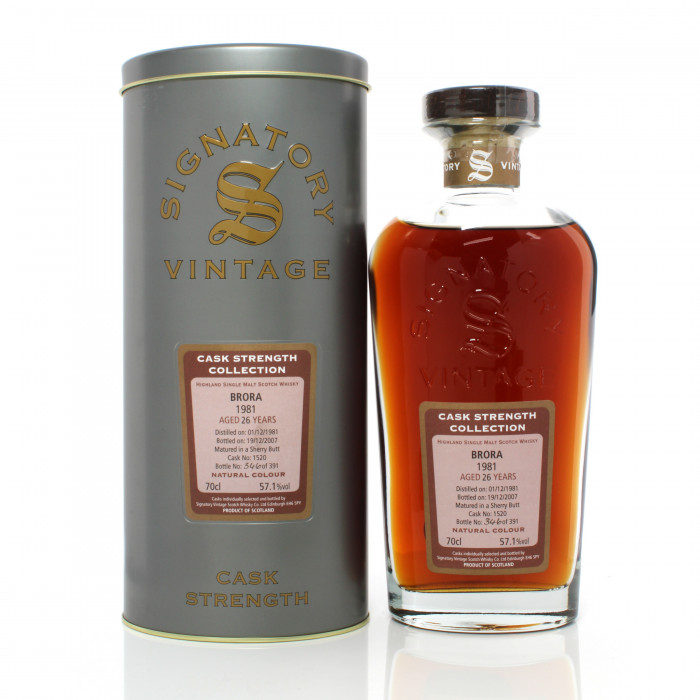 Brora 1981 26 Year Old Single Cask #1520 Signatory Cask Strength Collection