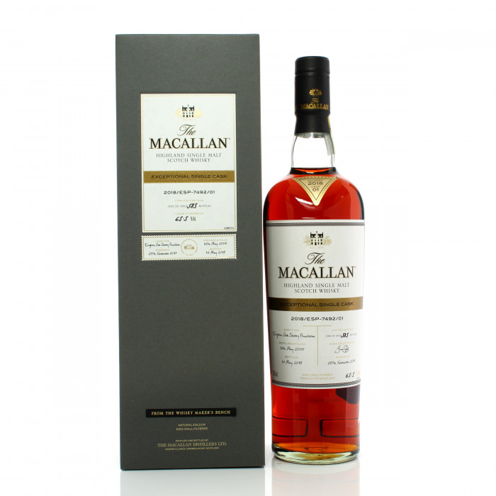 Macallan 2005 12 Year Old Single Cask #7492/01 Exceptional Cask 2018 Release