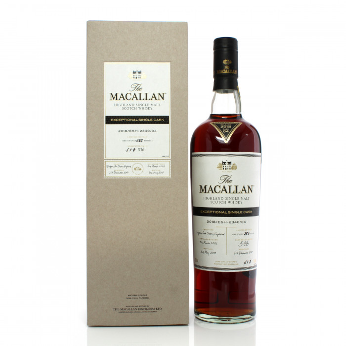 Macallan 2002 16 Year Old Single Cask #2340/04 Exceptional Cask 2018 Release