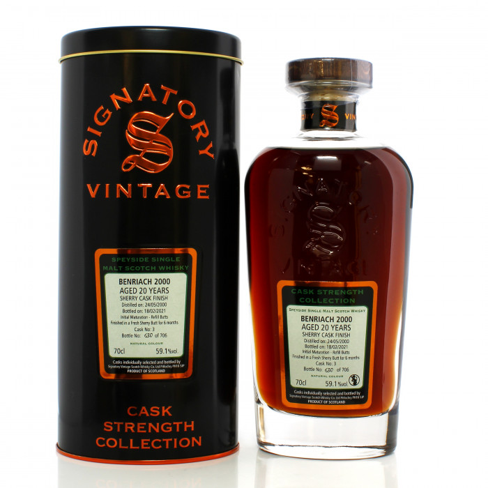 Benriach 2000 20 Year Old Single Cask #3 Signatory Vintage Cask Strength Collection