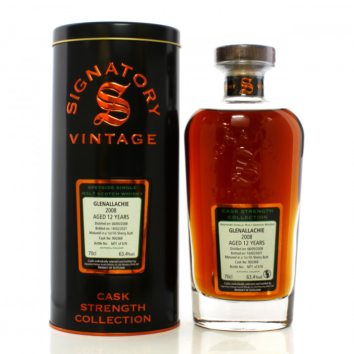 GlenAllachie 2008 12 Year Old Single Cask #900368 Signatory Vintage Cask Strength Collection