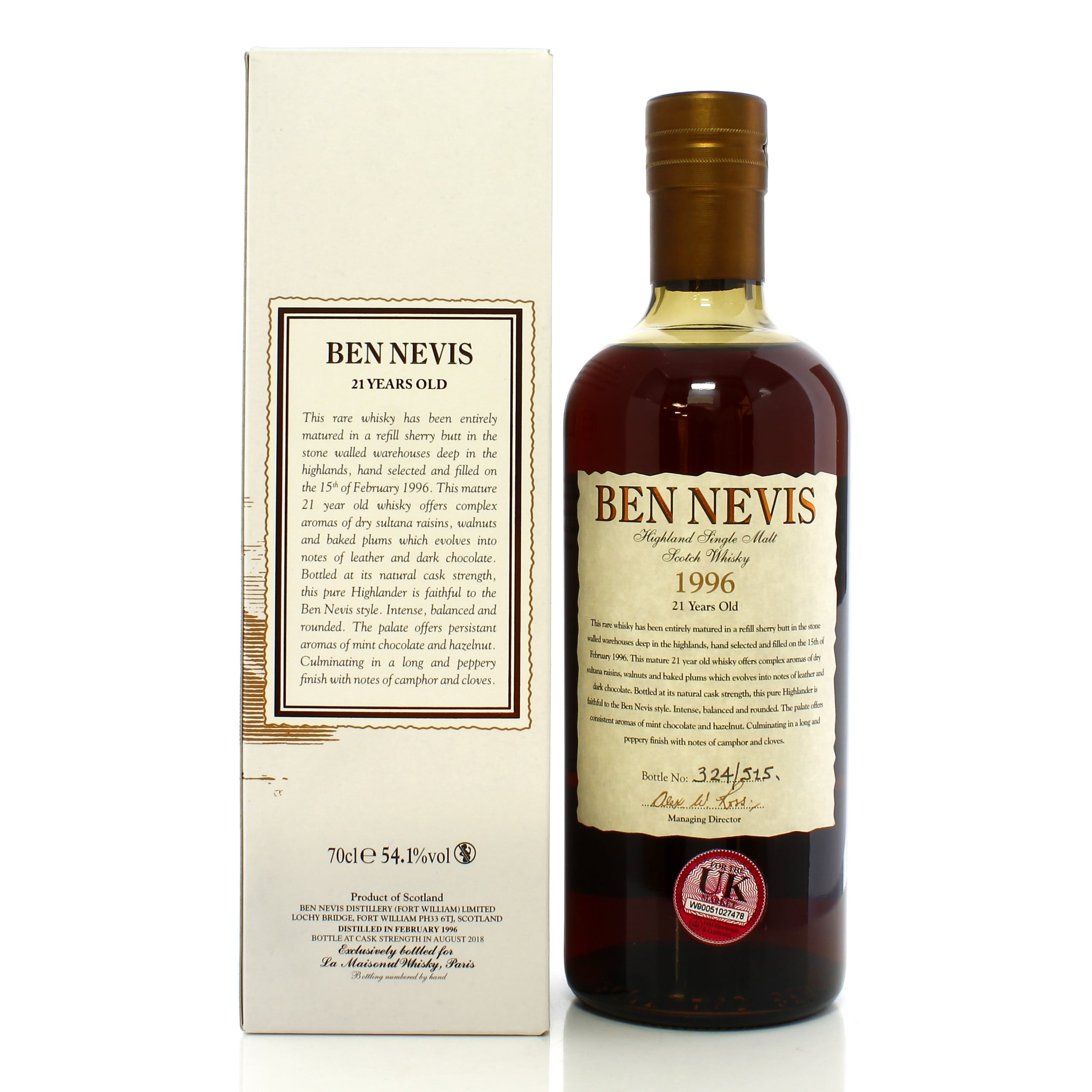 Ben Nevis 1996 21 Year Old Single Cask #75 - LMDW Auction A50238