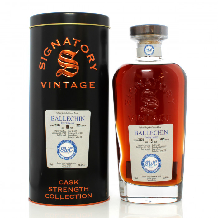 Ballechin 2005 15 Year Old Single Cask #322 Signatory Vintage Cask Strength Collection - SWC