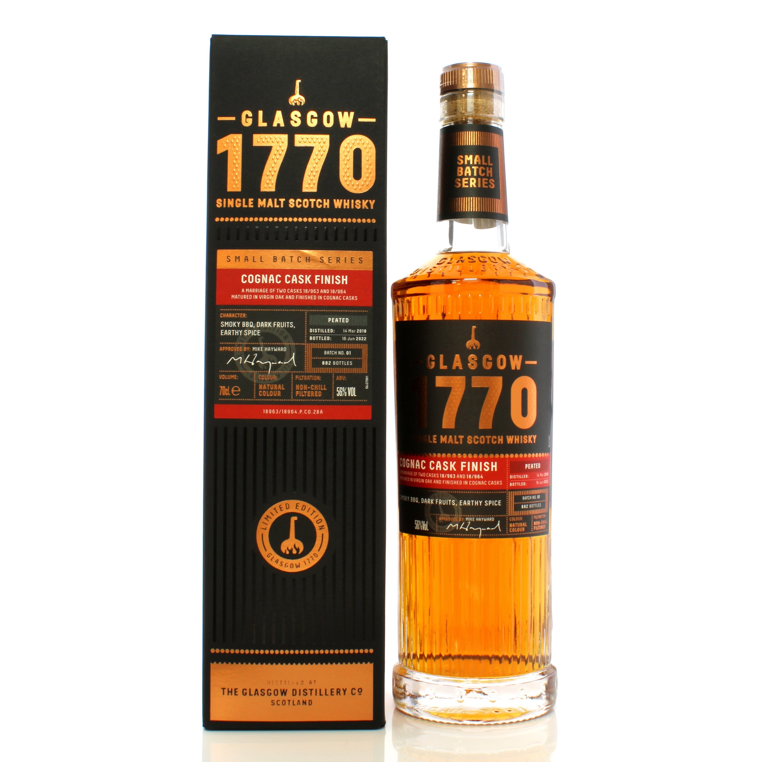 Glasgow 1770 Cognac Cask Finish Peated Batch 01