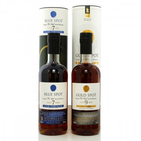 Blue Spot 7 Year Old Cask Strength Gold Spot 9 Year Old 135th Anniversary