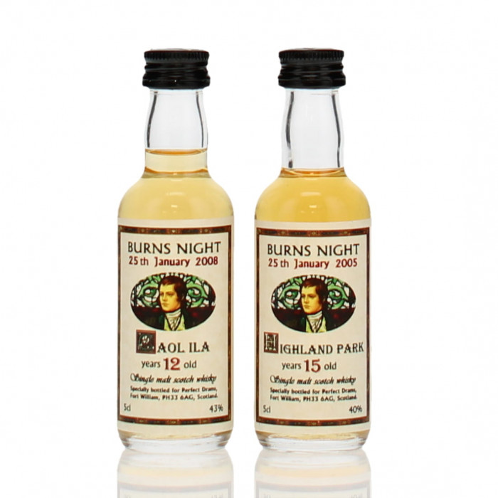 Highland Park 15 Year Old & Caol Ila 12 Year Old Perfect Drams Burns Night Miniatures