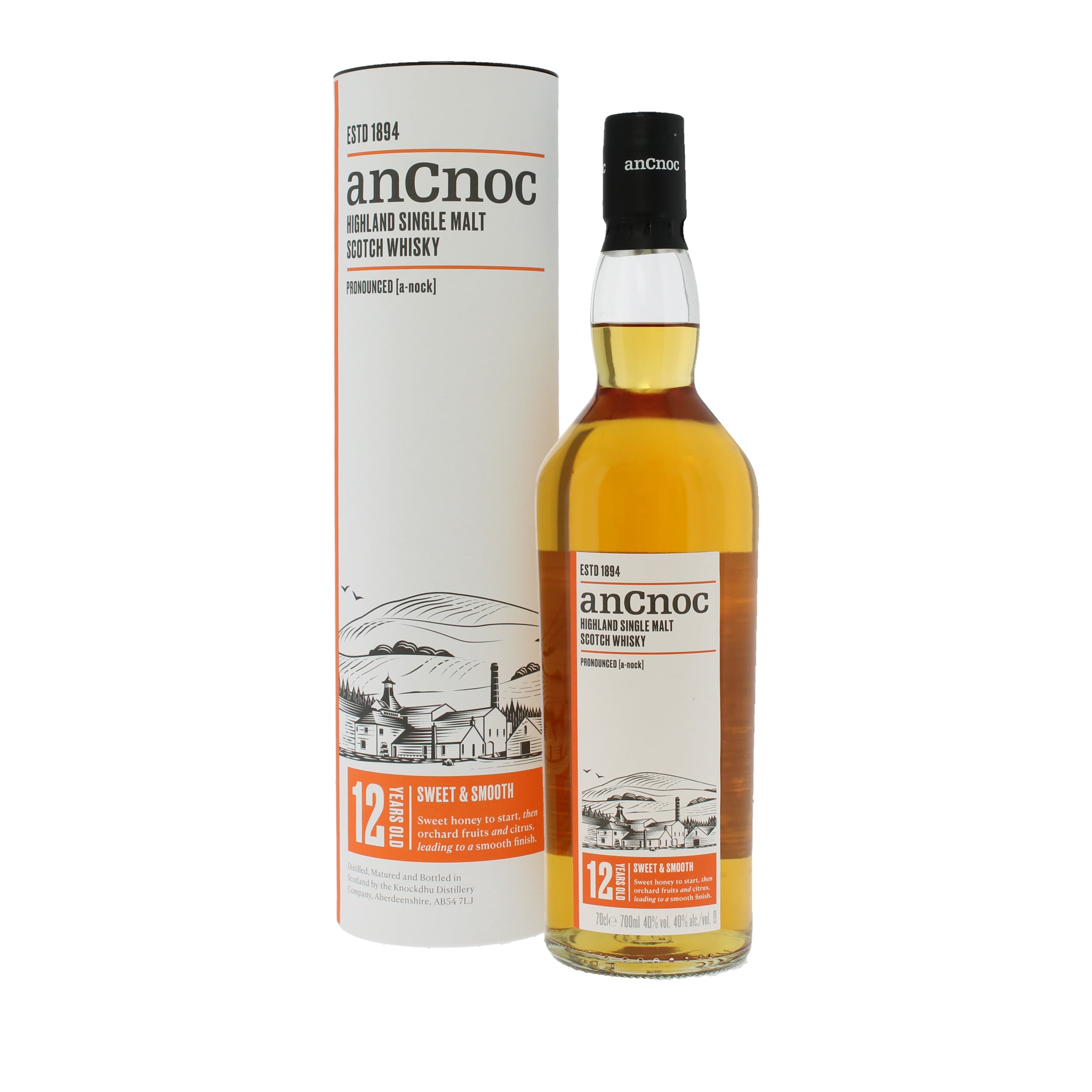 anCnoc 12 Year Old Highland Single Malt Scotch Whisky 70cl