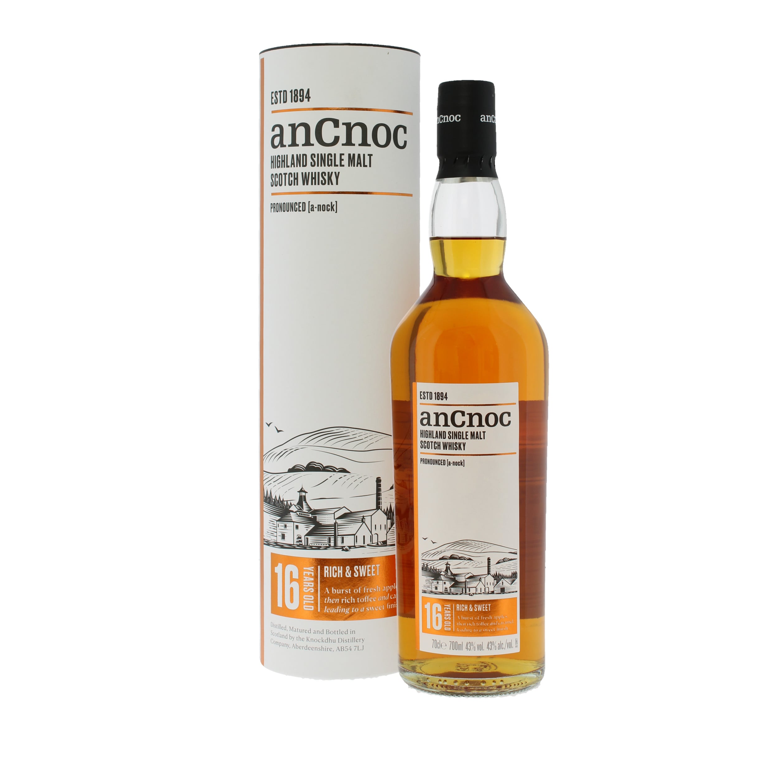 anCnoc 16 year old Highland Single Malt Scotch Whisky 70cl | The