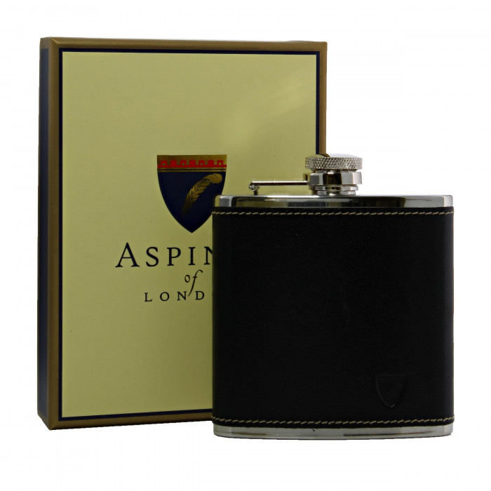 Aspinal Classic Leather Hip Flask 5oz with box