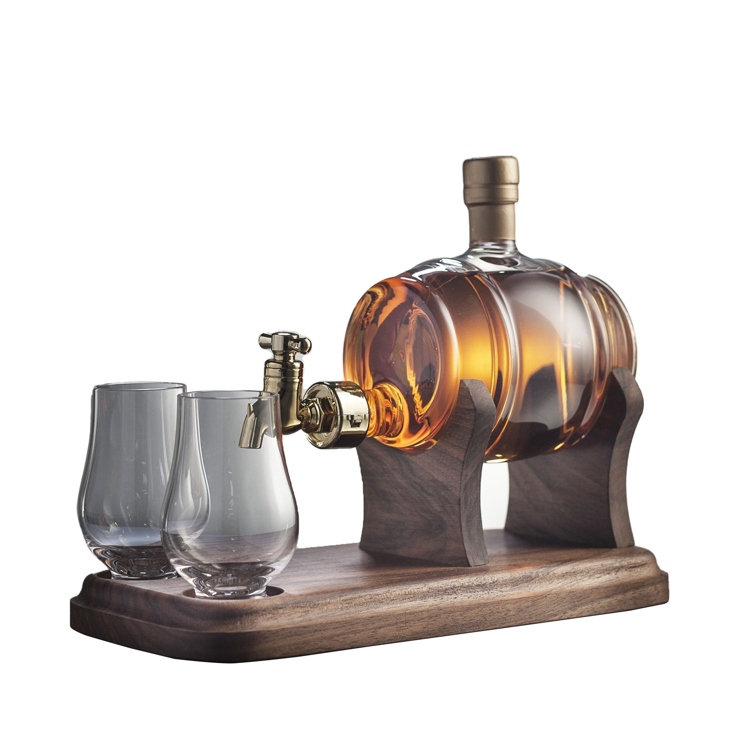 Barrel and 2 Glasses Highland Single Malt Scotch Whisky 35cl