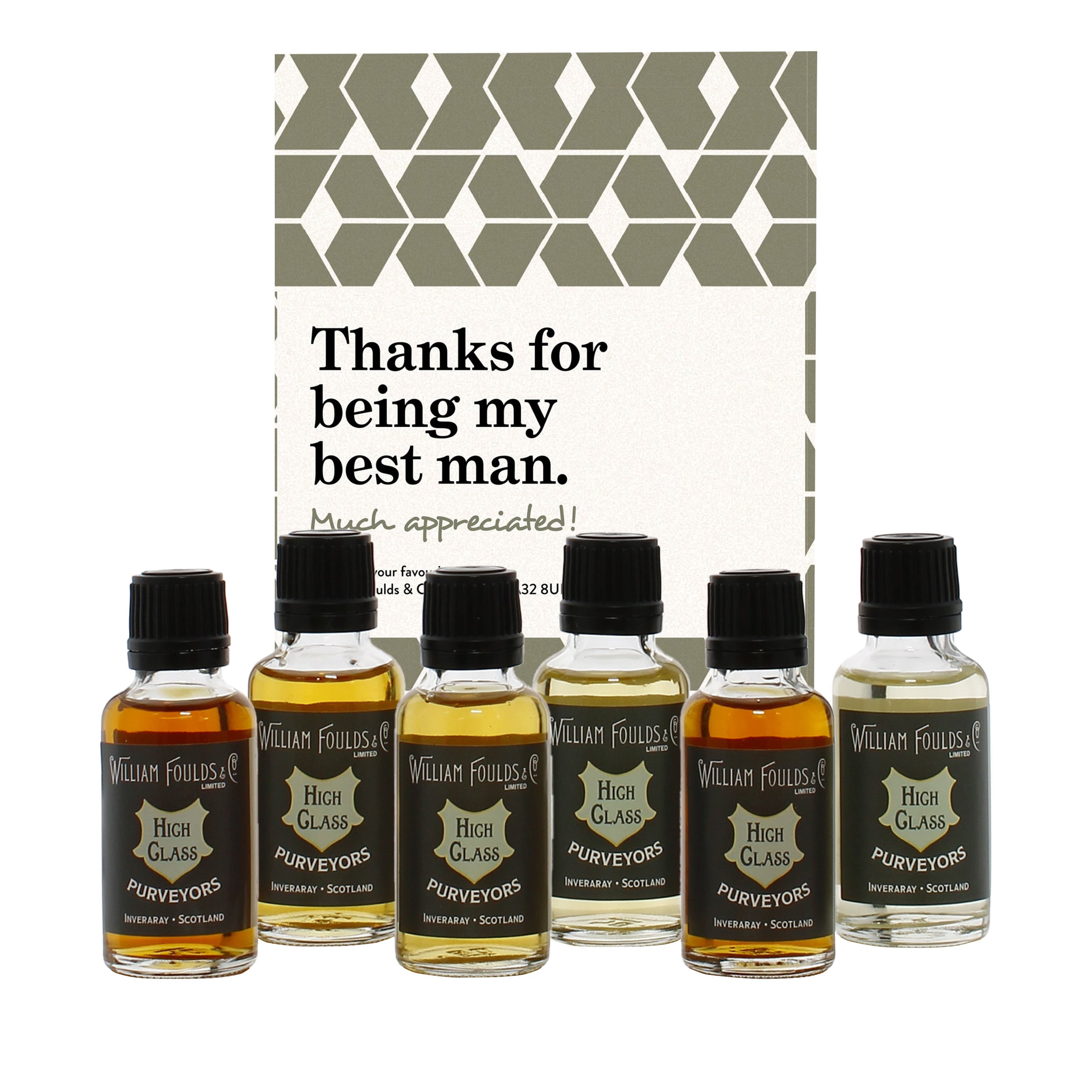 Thanks for being my best man Much Appreciated 6x3cl Whisky Gift Pack
