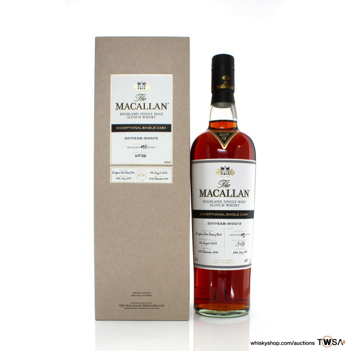 Macallan 2003 14 Year Old Single Cask #9100/13 Exceptional Cask #13 2017 Release