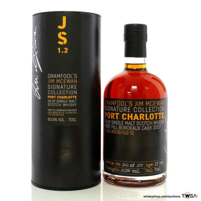 Port Charlotte 2007 13 Year Old Single Cask #R08/152-12 Dramfool's Jim McEwan Signature Collection 1.2