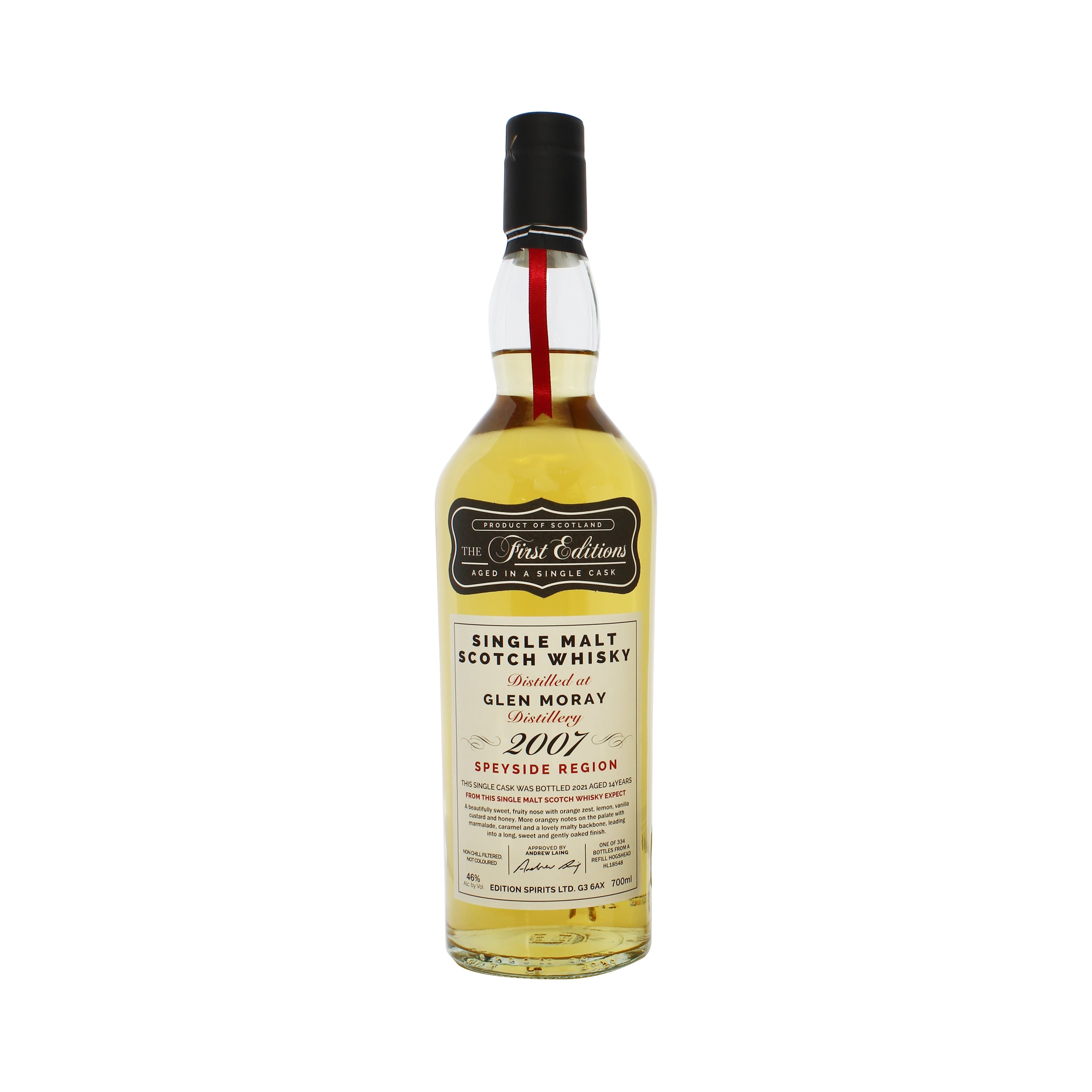 First Editions Glen Moray 2007 14 Year Old Exclusive Single Cask