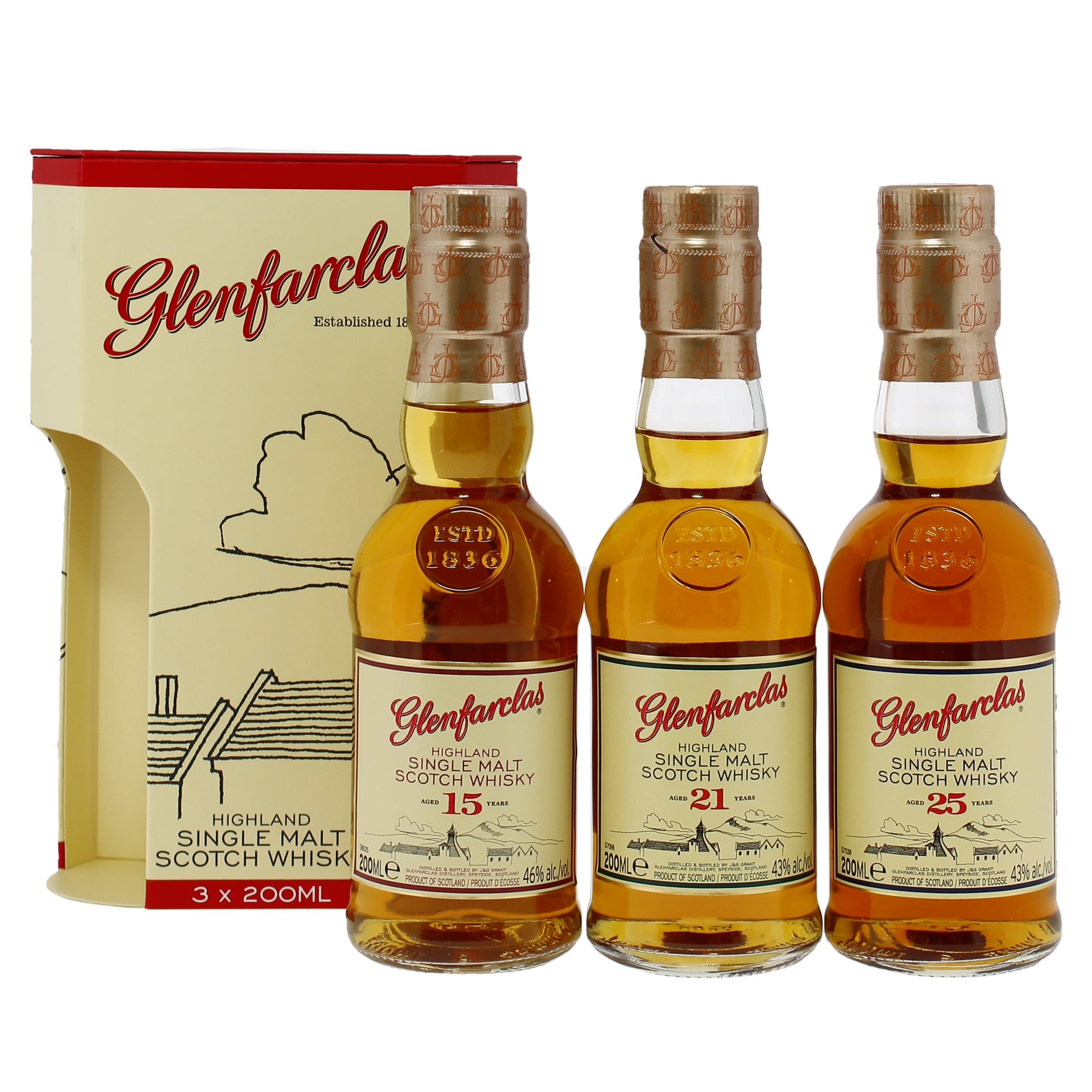 Glenfarclas Scotch 15年・105・25年 3本セット Glenfarclas Scotch 15年・105・25年 3本セット