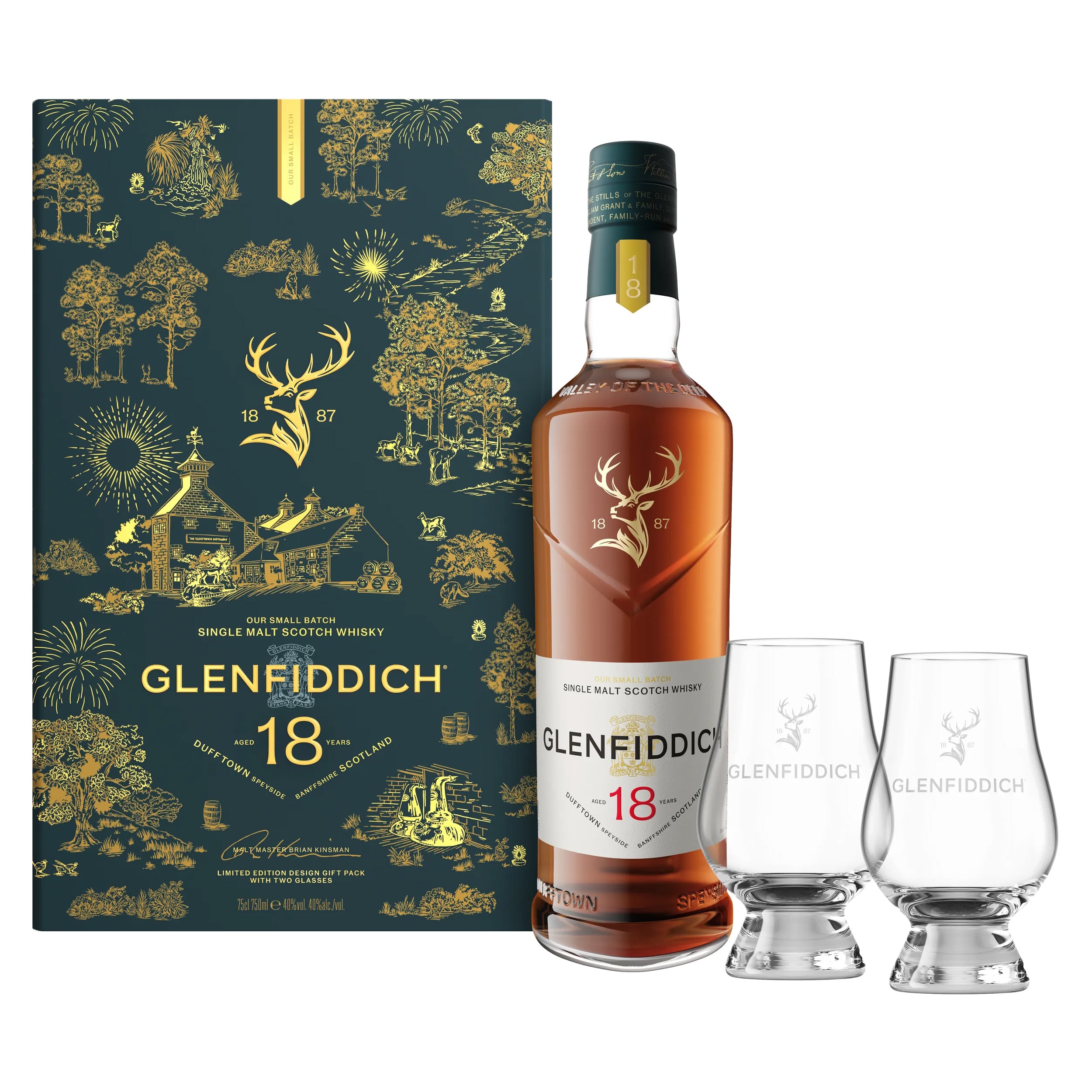 Glenfiddich 18 Year Old 2 Glass Pack