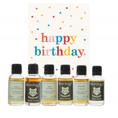 Happy Birthday Multi Coloured Spots 6x3cl Whisky Gift Pack