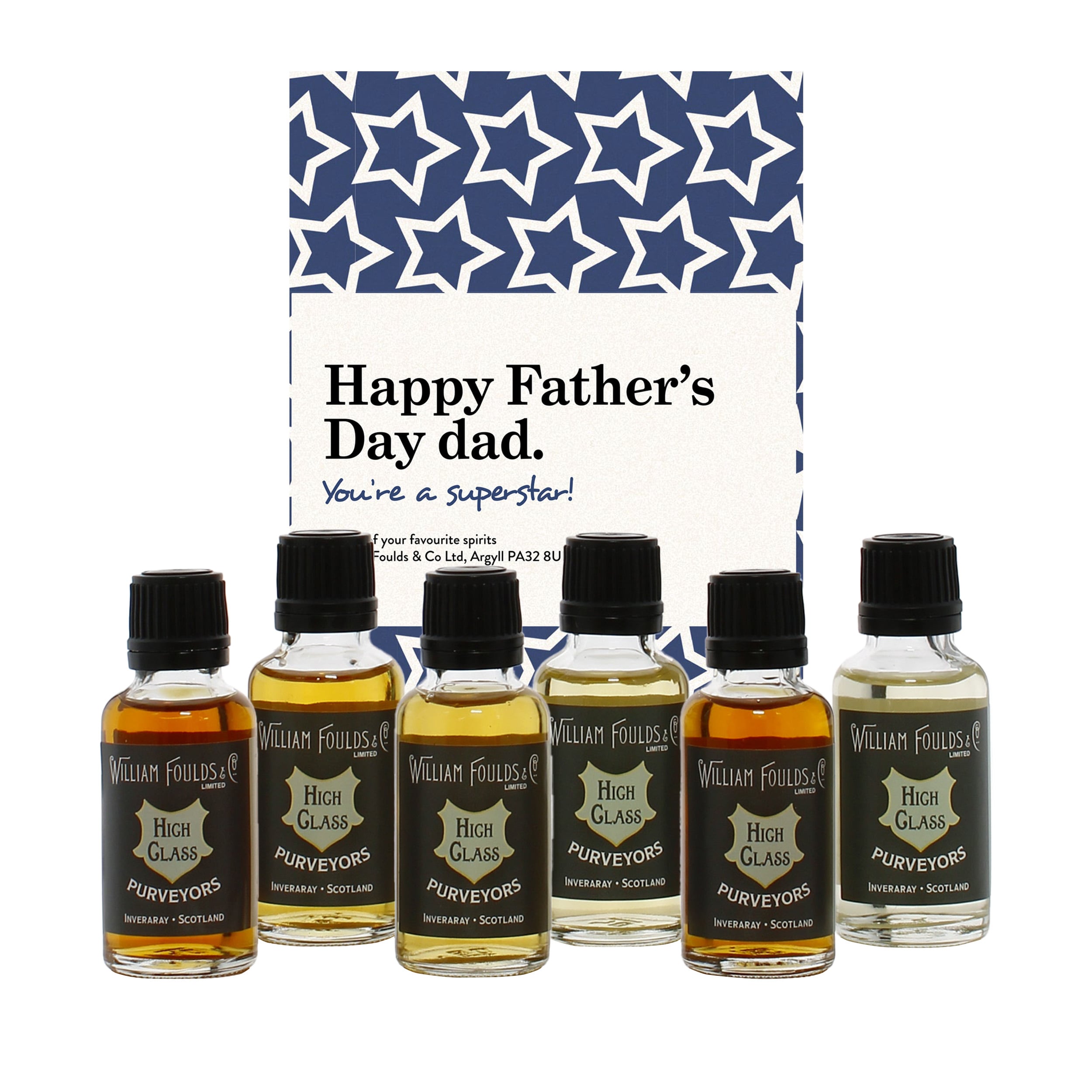 Happy Father’s Day You’re a Superstar Blue 6x3cl Whisky Gift Pack 6x3cl