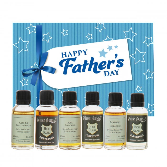 Happy Father's Day Gift Tag Blue 6x3cl Whisky Gift Pack The
