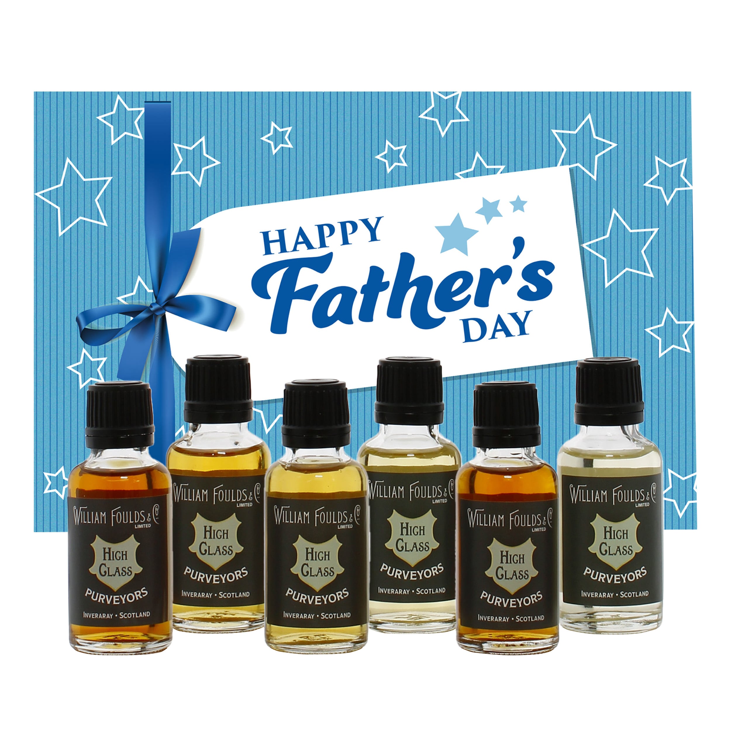 Happy Fathers Day Gift Tag Blue 6x3cl Whisky Gift Pack
