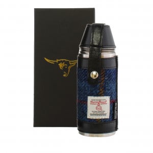 Harris Tweed 8oz Hunting Flask - Dark Blue