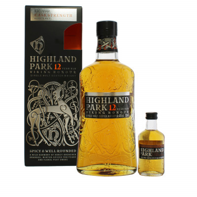 Highland Park 12 Year Old Gift Pack with Cask Strength Miniature