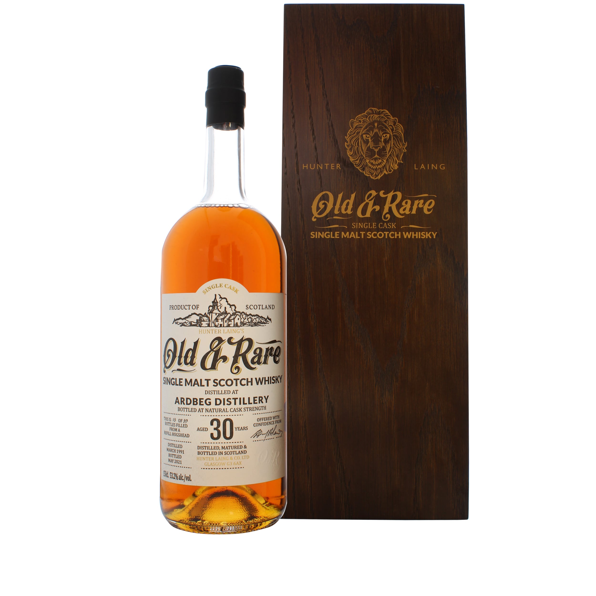 Old & Rare Magnum Ardbeg 1991 30 Year Old 1.5 Litre Limited Edition Single Cask Islay Single Malt Scotch Whisky 70cl