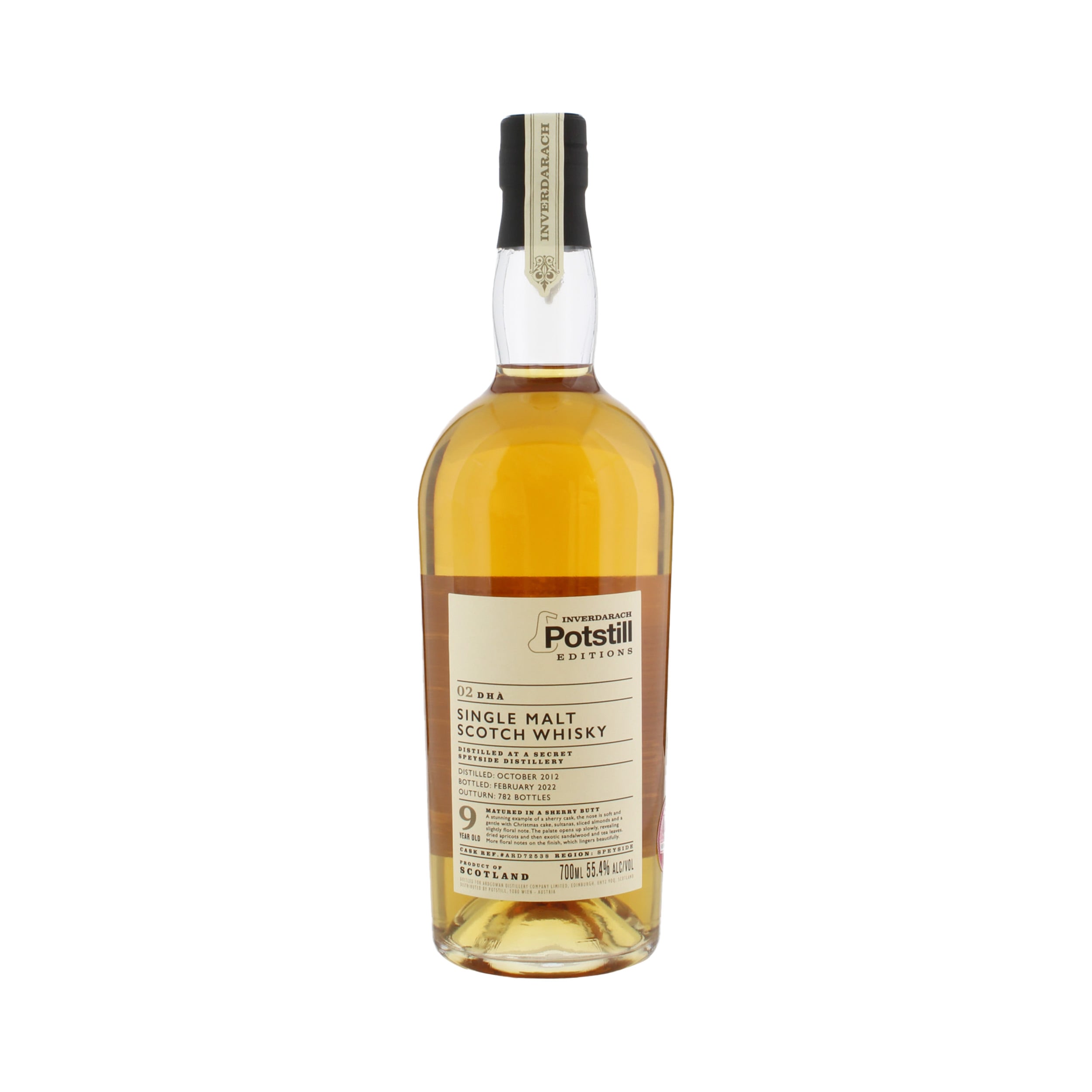Inverdarach Potstill Editions Secret Speyside 2012 9 Year Old Limited Edition Single Cask Speyside Single Malt Scotch Whisky 70cl