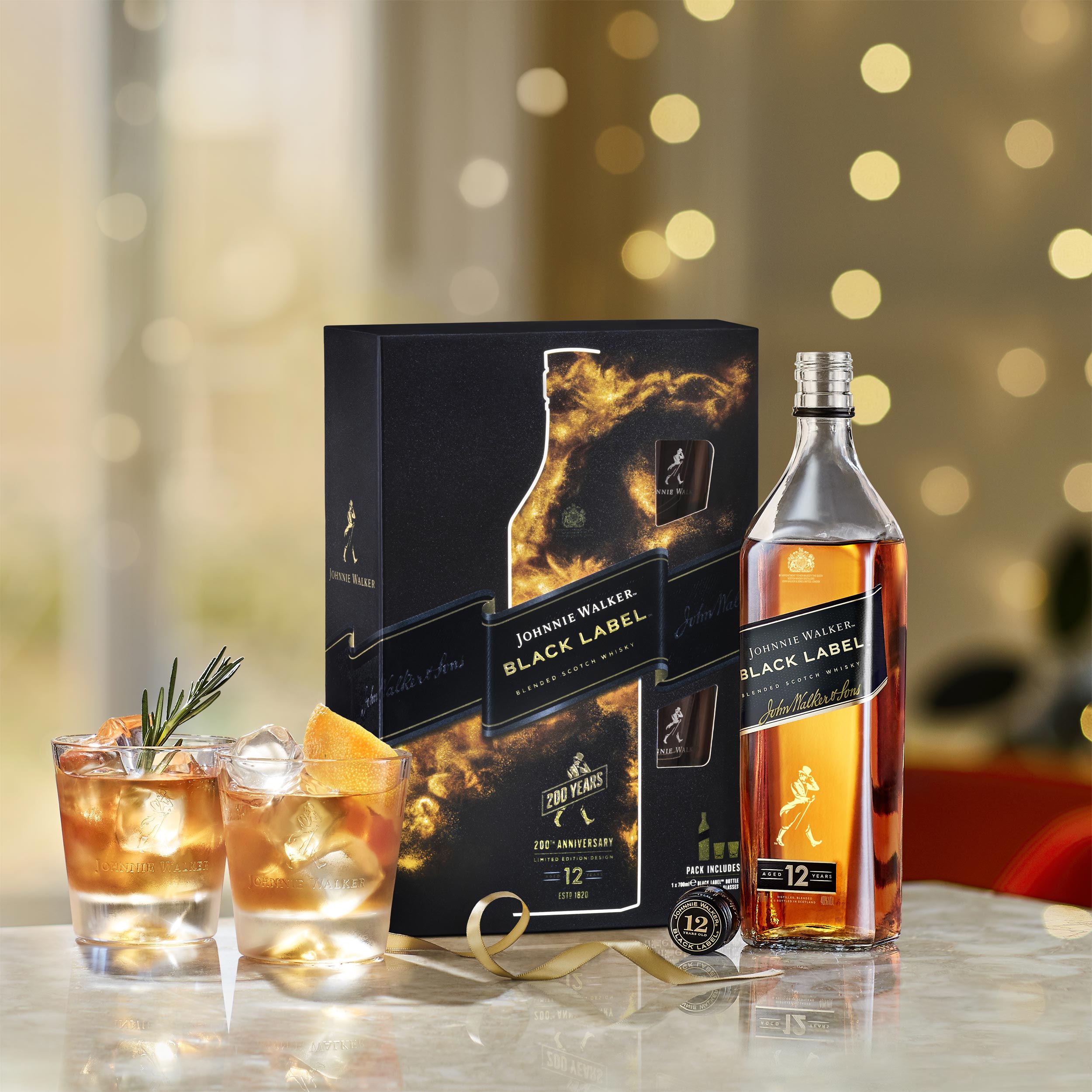 JohnnieWalker（BlackLabel）＆グラスセット Johnnie Walker Black Label Glass Gift Set | The Whisky Shop