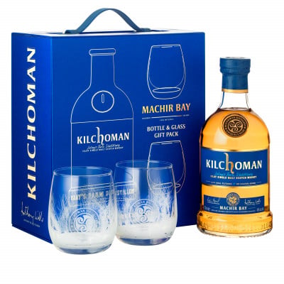 Kilchoman Machir Bay & 2 Tumbler Glass Gift Set