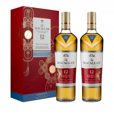 Macallan 12 Year Old Triple Cask Chinese New Year Twin Pack with box